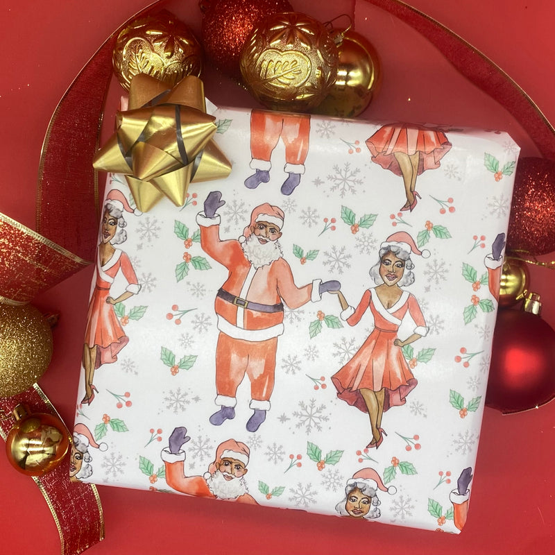 Santa and Mrs. Claus’ Winter Wonderland Waltz Wrapping Paper